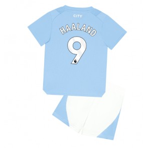 Manchester City Erling Haaland #9 Replica Home Stadium Kit for Kids 2023-24 Short Sleeve (+ pants)